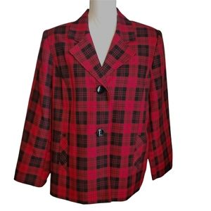 EUC Giorgio Sant' Angelo Glen Plaid Button Blazer